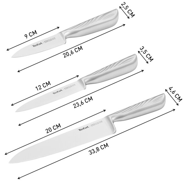 Precision Zestaw noży nierdzewnych 3 szt. TEFAL K289S334