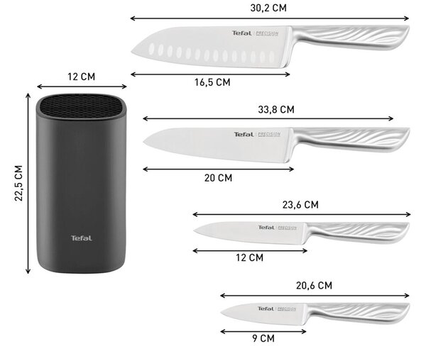 Precision Zestaw noży 4 szt. + blok TEFAL K289S555