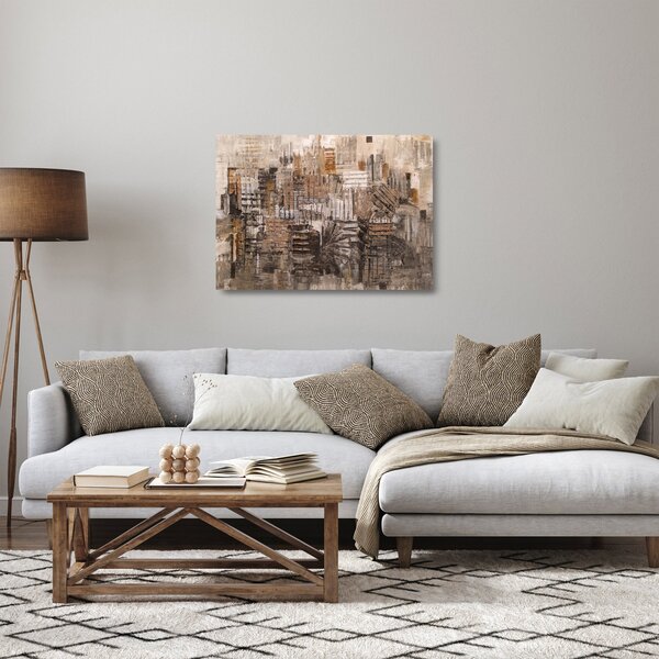 Obraz na szkle - Abstrakcja w odcieniach brązu (70x50 cm)