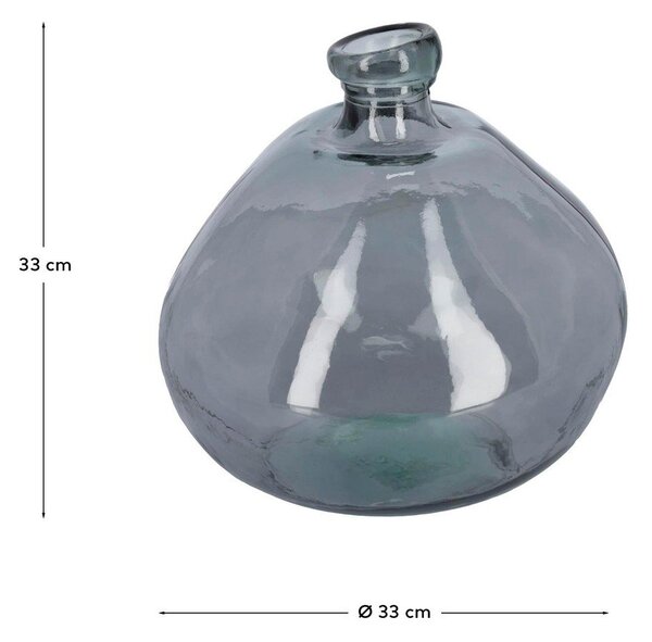 Niebieski wazon ze szkła z recyklingu (wysokość 33 cm) Brenna – Kave Home