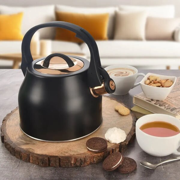 Czajnik z gwizdkiem, 3 l, czarny/rose gold ORION 113520