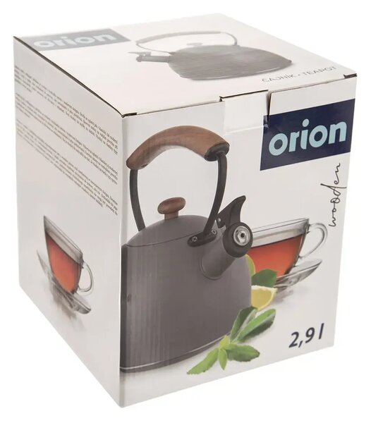 Wooden Czajnik na herbatę z gwizdkiem, 2,9 l, szary ORION 113517