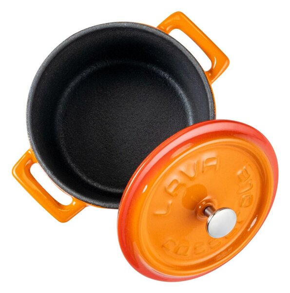 Garnek Ø 10 cm, 0,35 l, żeliwny, pomarańczowy LAVA METAL LVYTC10K2OR