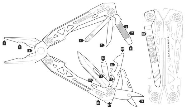 Multitool Suspension NXT Multitool szczypce, czarny GERBER 1055358