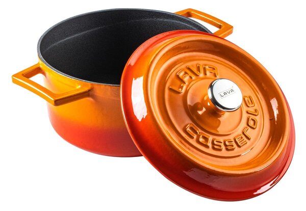 Garnek Ø 24 cm, 4,5 l, żeliwny, pomarańczowy LAVA METAL LVYTC24K2OR