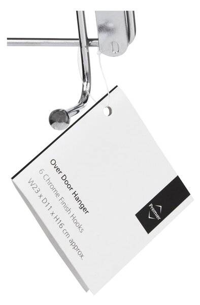 Metalowy wieszak na drzwi w kolorze srebra 11 cm Chrome – Premier Housewares