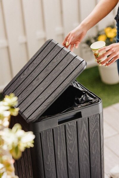 Rio Garden Kosz ogrodowy 80 l, plastikowy, grafitowy TOOMAX Z0480RAA04100