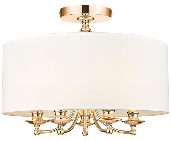Abu Dhabi lampa sufitowa 5-punktowa złota/biała C05442AU-WH