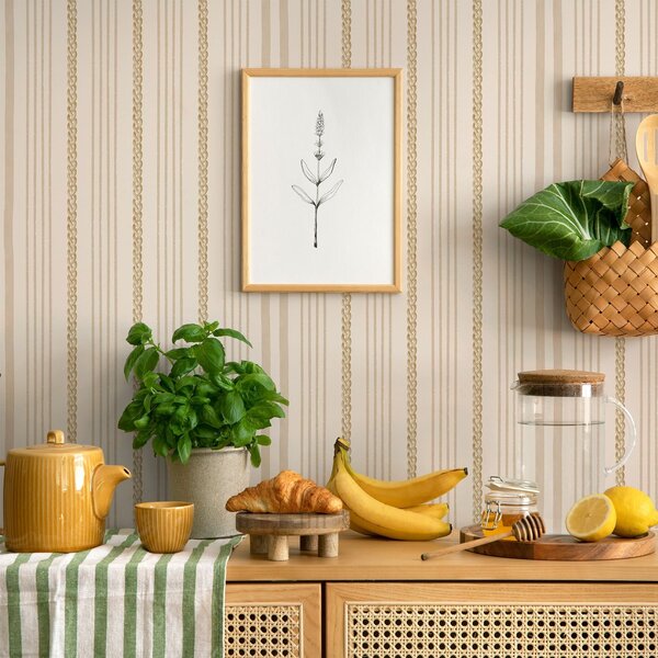 Tapety Pionowe beżowe pasy z plecionym wzorem, Tapety Geometryczne, Tapety w paski, a01252 : Uwalls.pl