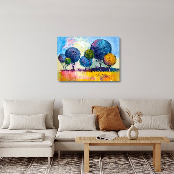 Obraz na szkle drzew kopułowych, obraz olejny (70x50 cm)