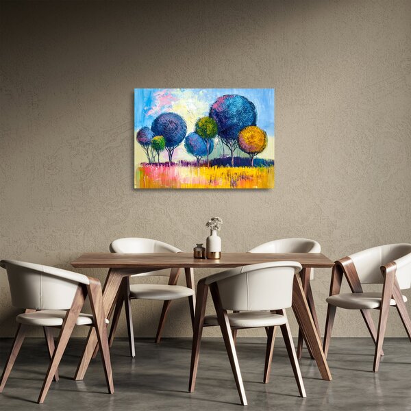 Obraz na szkle drzew kopułowych, obraz olejny (70x50 cm)