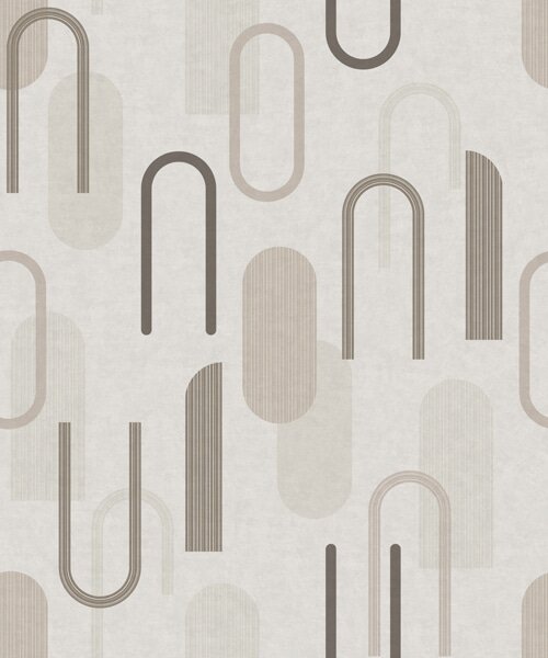 Tapety Geometryczny wzór z łukami w neutralnych odcieniach, Tapety Abstrakcyjne, a01255 : Uwalls.pl