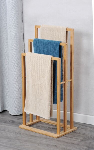 Trzypoziomowy stojak na ręczniki 40 x 82 x 27 cm, bambus KESPER 19432