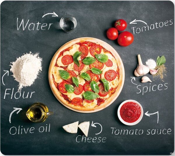 Wielofunkcyjna deska do krojenia 56 x 50 cm, szkło, motyw pizza KESPER 36598