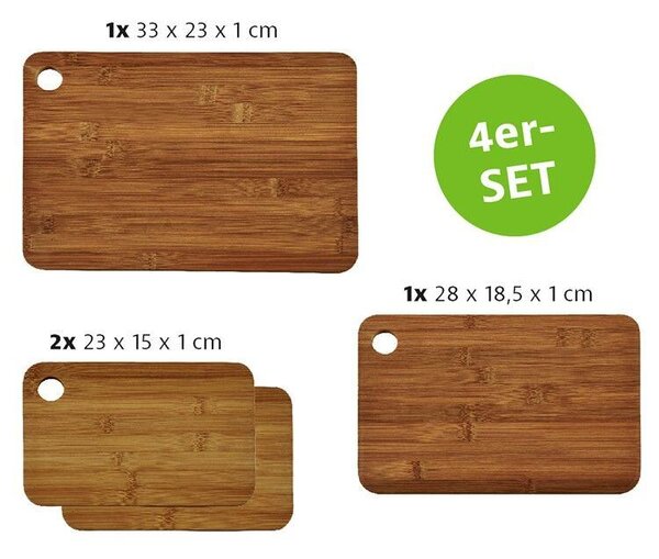 Deski do krojenia 4 szt., ciemny bambus KESPER 59127