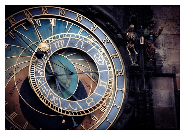 Obraz na szkle - Praski zegar astronomiczny, Praga (70x50 cm)