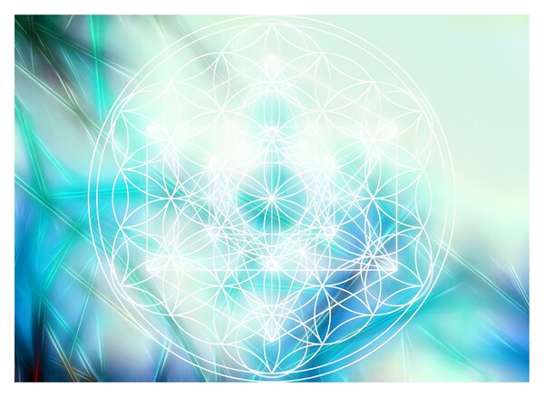 Obraz na szkle - Merkaba w turkusowym tle (70x50 cm)