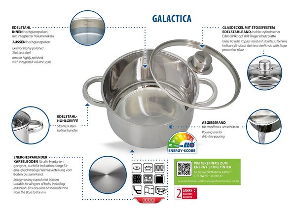Galactica Zestaw garnków 5 szt., stal nierdzewna ELO BASIC 22005