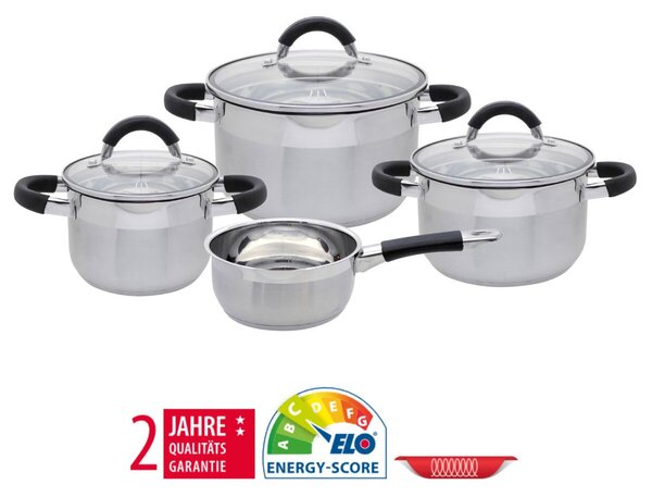 Black Steam Zestaw garnków 4 szt., stal nierdzewna ELO BASIC 50904