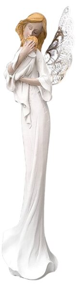 Anioł z dzieckiem, metalowe skrzydła, 32 cm, poliston PRODEX 240088