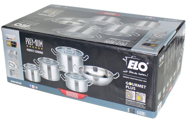 Gourmet Plus Zestaw garnków 5 szt., nierdzewne ELO PREMIUM 40995