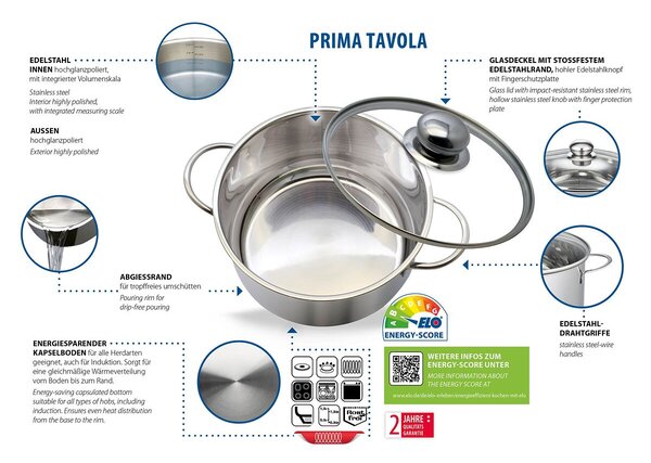 Prima Tavola Kompletny zestaw naczyń 20 szt. ELO BASIC 22820