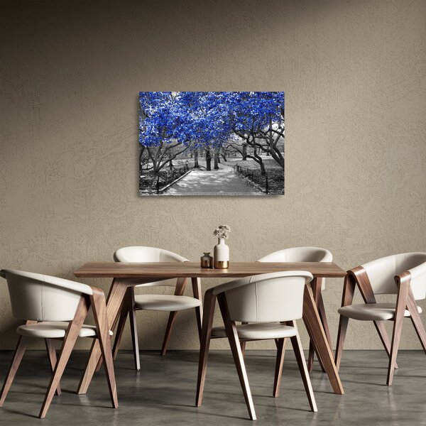 Obraz na szkle - Niebieskie drzewa, Central Park, New York (70x50 cm)