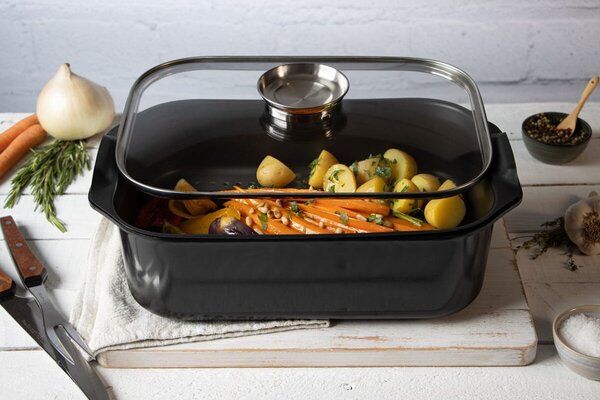 Duo Vital Brytfanna ze szklaną pokrywką i uchwytem aromatycznym 40×26 cm ELO 89940