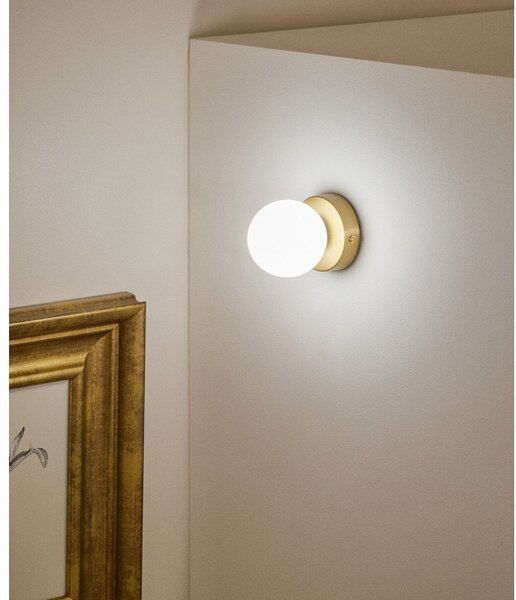 Biały/w kolorze złota metalowy kinkiet ø 8 cm Brisia – Kave Home