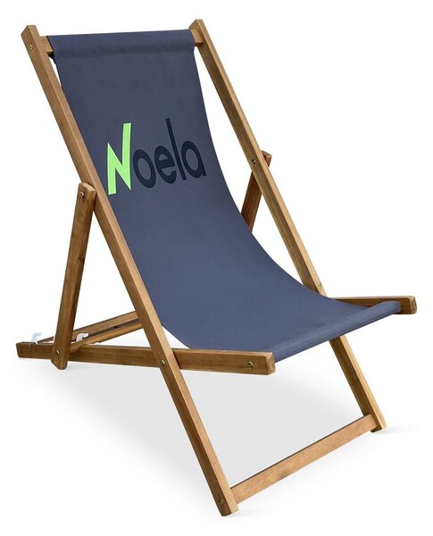 Składane krzesło plażowe, akacja, antracyt NOELA 3450419
