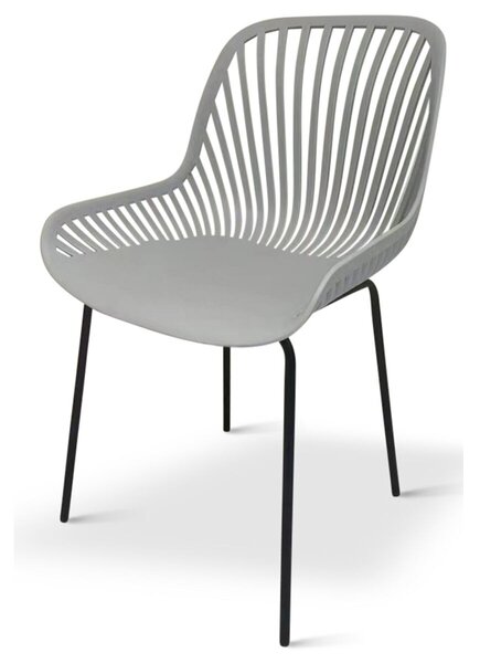 Gaby Krzesło designerskie, polipropylen/stal, szare, zestaw 4 szt. NOELA 34570106