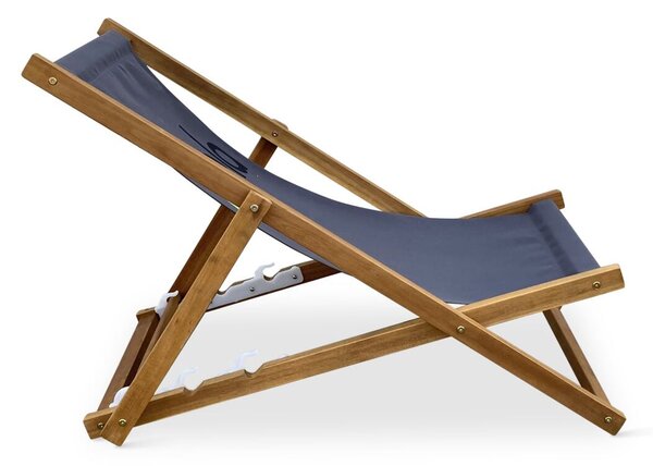 Składane krzesło plażowe, akacja, antracyt NOELA 3450419