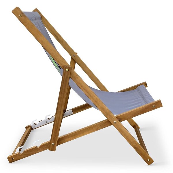 Składane krzesło plażowe, akacja, szare NOELA 3450421