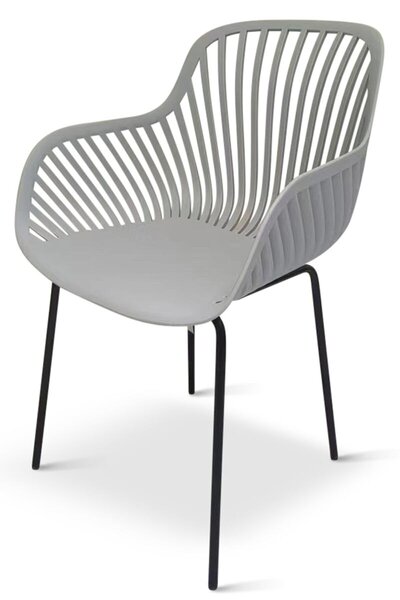 Gaby Krzesło designerskie, polipropylen/stal, szare, zestaw 4 szt. NOELA 34570108
