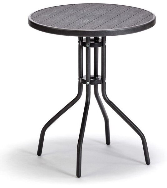 Nina Stolik balkonowy Ø 60 cm, stal / artwood, czarny NOELA 3457026