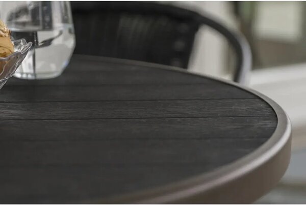 Nina Stolik balkonowy Ø 60 cm, stal / artwood, czarny NOELA 3457026