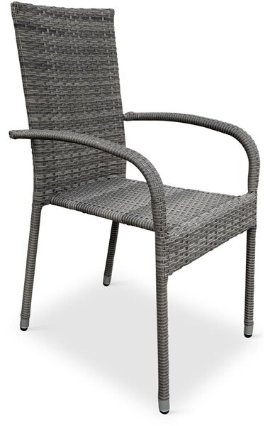 Paris Premium Krzesło ogrodowe sztaplowane, stal/technorattan, szarobrązowe NOELA 3456634