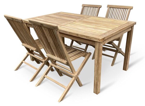 Drewniane meble ogrodowe – stół Garden I. + 4x krzesło Clasic, teak NOELA 3459171