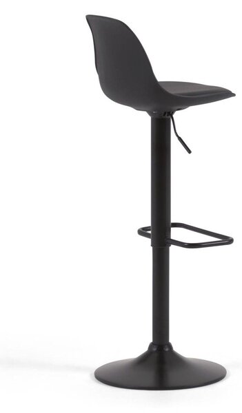 Hoker z regulowaną wysokością z imitacji skóry w kolorze matowej czerni (wysokość siedziska 60 cm) Orlando-T – Kave Home