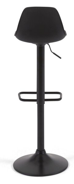Hoker z regulowaną wysokością z imitacji skóry w kolorze matowej czerni (wysokość siedziska 60 cm) Orlando-T – Kave Home