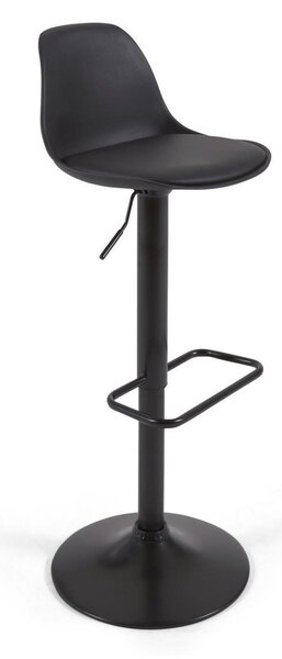 Hoker z regulowaną wysokością z imitacji skóry w kolorze matowej czerni (wysokość siedziska 60 cm) Orlando-T – Kave Home