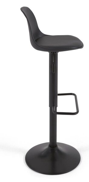 Hoker z regulowaną wysokością z imitacji skóry w kolorze matowej czerni (wysokość siedziska 60 cm) Orlando-T – Kave Home