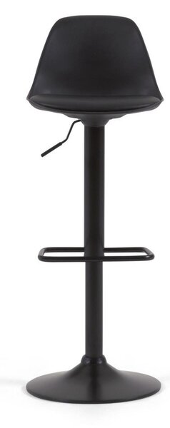 Hoker z regulowaną wysokością z imitacji skóry w kolorze matowej czerni (wysokość siedziska 60 cm) Orlando-T – Kave Home
