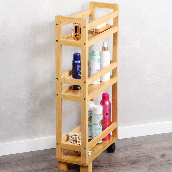 Regał na kółkach 15 x 74 x 36 cm, bambus KESPER 24860