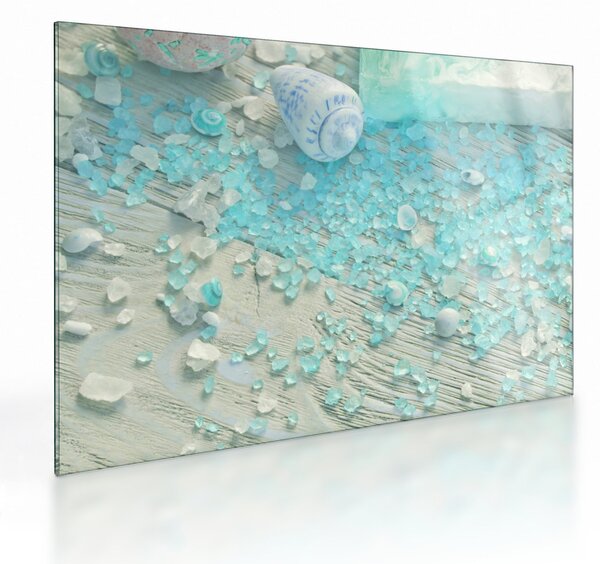 Obraz na szkle - Nadmorska atmosfera w turkusowych odcieniach (70x50 cm)
