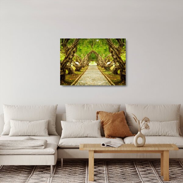 Obraz na szkle - Żywy tunel plumerii (70x50 cm)