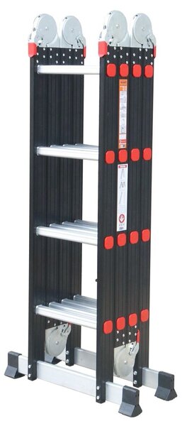Black Premium Drabina wielofunkcyjna, kółka, podest i półka NVLG-44 NOELA 34846