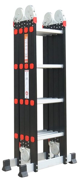 Black Premium Drabina wielofunkcyjna, kółka, podest i półka NVLG-44 NOELA 34846