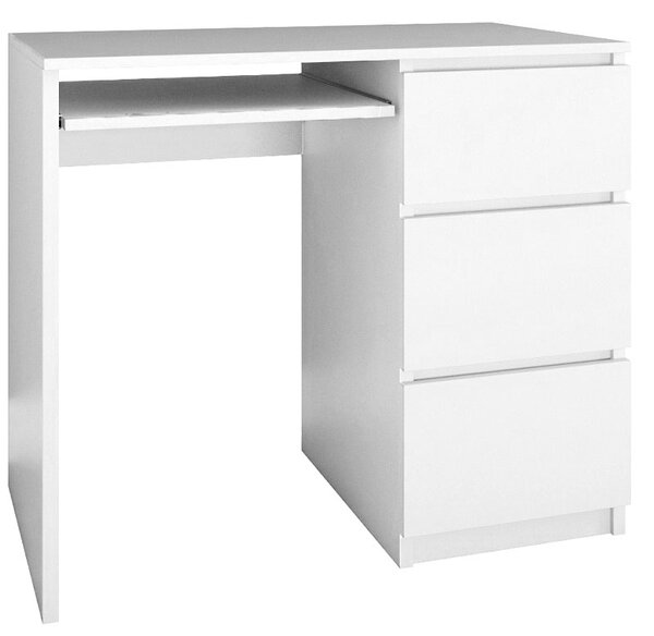 Nowoczesne białe biurko prawostronne Blanco 2X - biały mat
