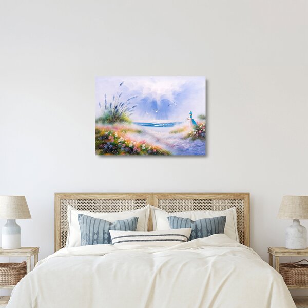 Obraz na szkle - Romantyczna plaża, obraz olejny (70x50 cm)